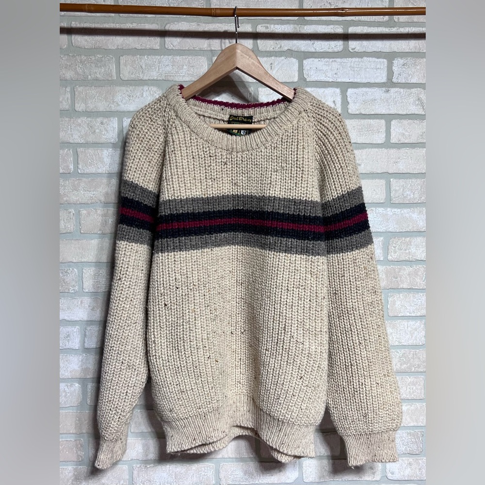 Vintage Donegal Fisherman Wool Sweater Brad Whitney Handloomed Ireland Size 3X